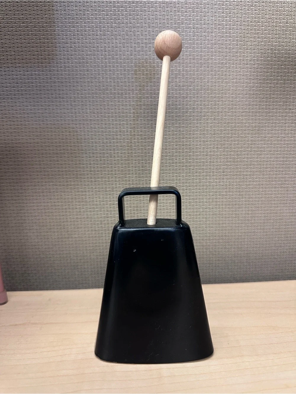 Black Cowbell with Natural Wood Mallet